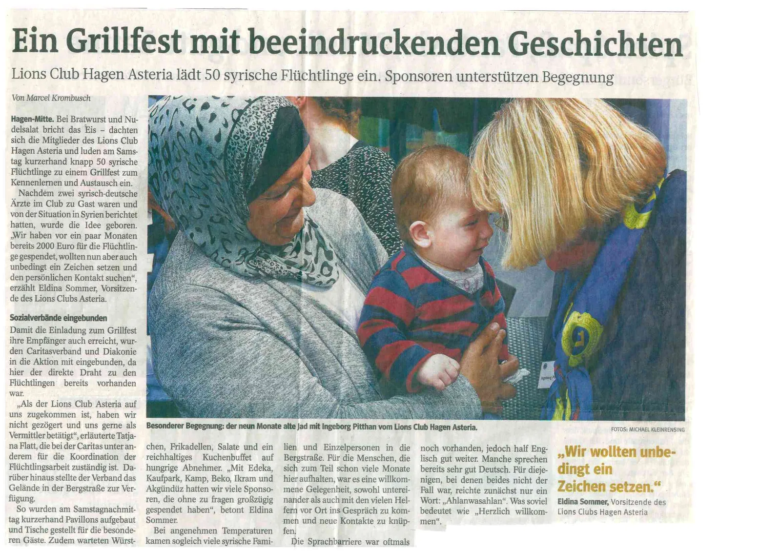 Grillfest für syrische Flüchtlinge